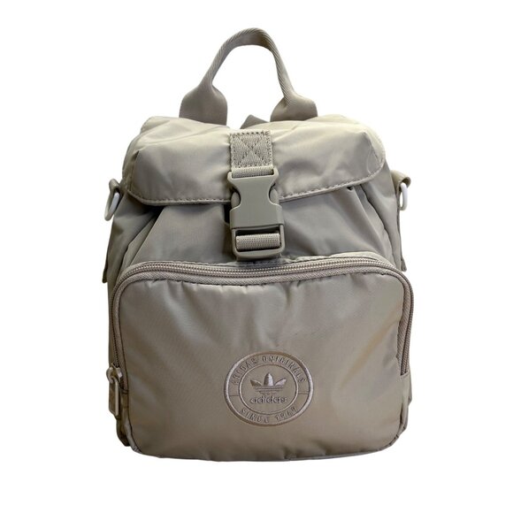 Adidas Women’s Beige Adjustable Straps Embroidered Logo Travel Mini Backpack - Picture 1 of 13